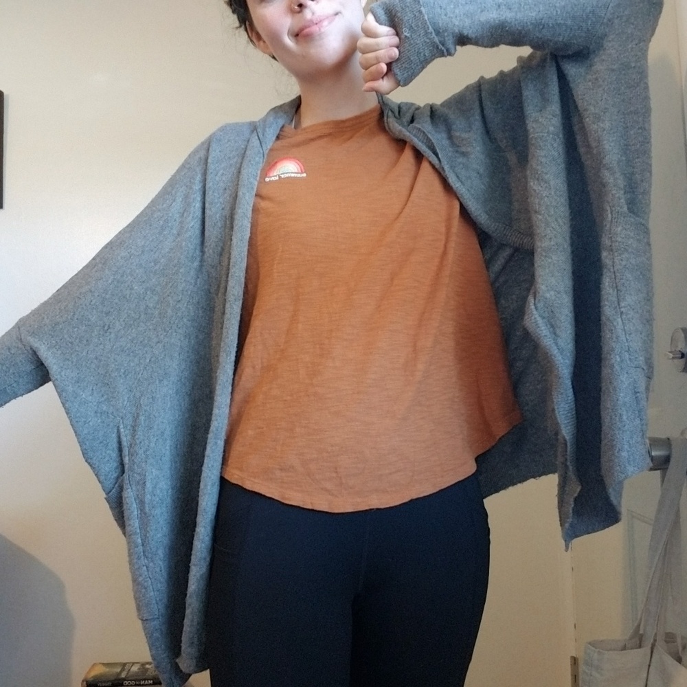 She and Sky Gray Dolman Cardigan